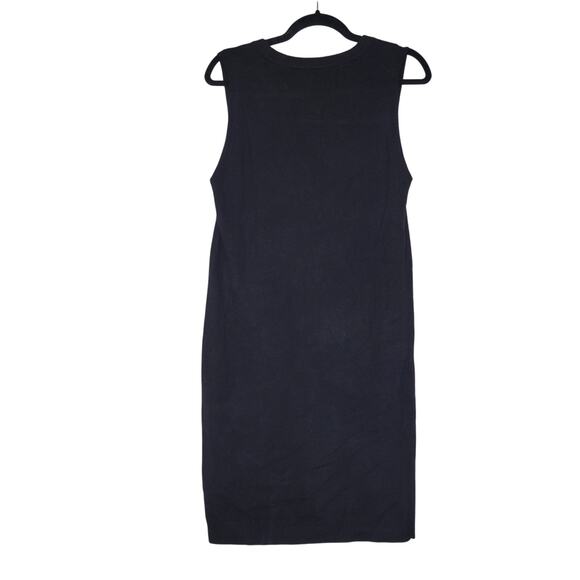 J. Crew Shift Sweater Dress Medium Black Wool Cashmere Blend Pockets Sleeveless - Picture 3 of 9